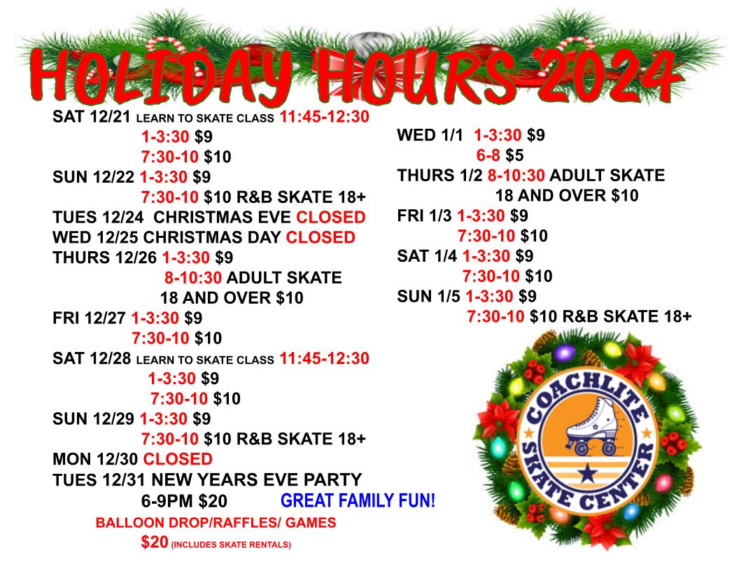 Additional Holiday Hours!!